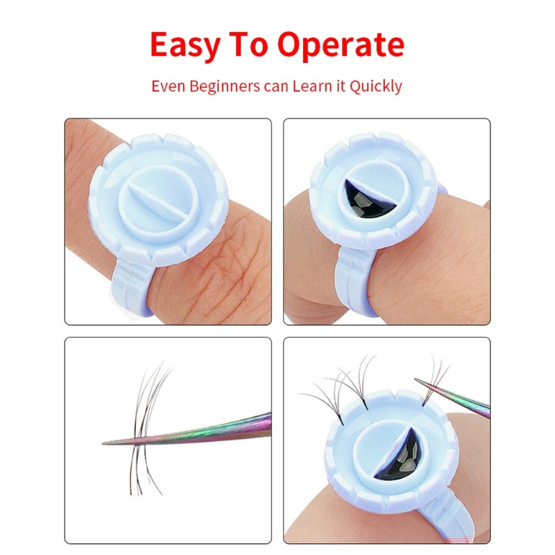 Eyelash Extension Last - 100 unidades de anillos desechables para