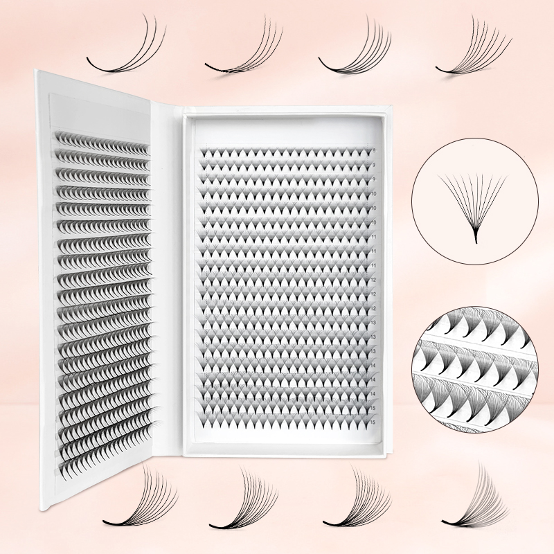 Eyelash Extension Double Volume - 800/1600 Volumen prefabricado Fans de pestañas