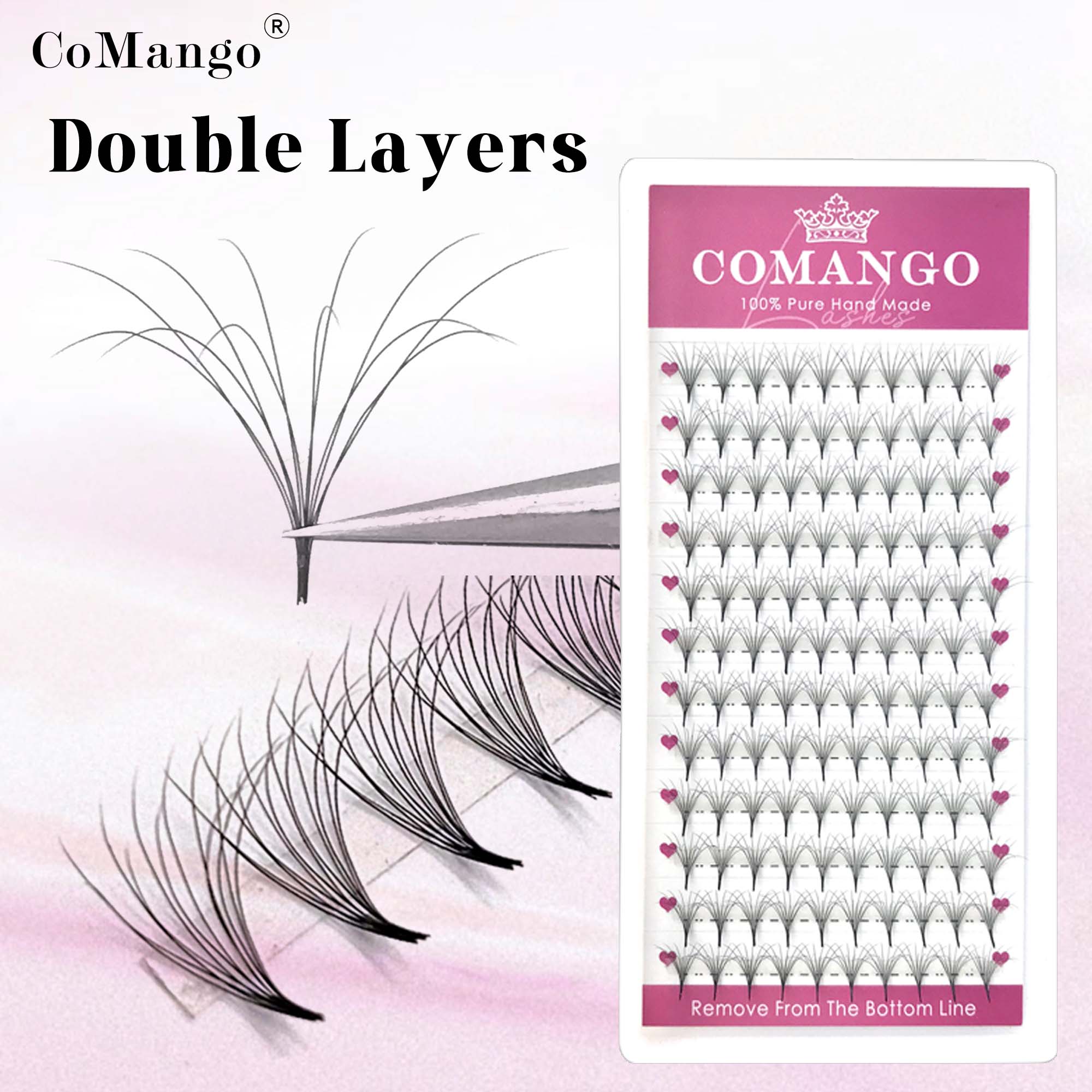 Eyelash Extension Double Volume - COMANGO bonito abanico de volumen prefabricado