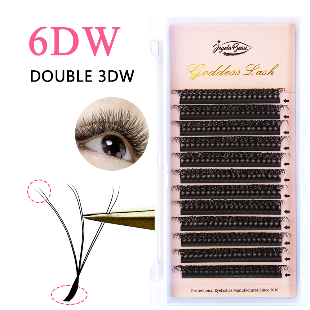 Eyelash Extension Double Volume - Extensiones de Pestañas Goddess Double 3D/4D/W/6D/8D,