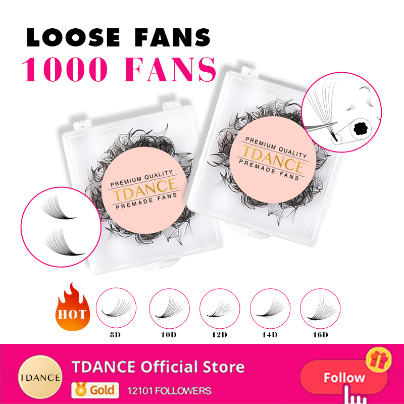 Eyelash Extension Medium - TDANCE 1000 ventiladores pestañas sueltas extensiones